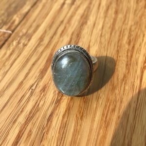 Beautiful fashion gemstone ring silver band